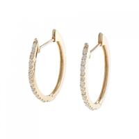 K18PG フープ ダイヤモンド ピアス 0.32CT