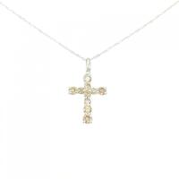 K18WG クロス ダイヤモンド ネックレス 1.0CT