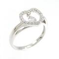 K18WG ハート ダイヤモンド リング 0.23CT