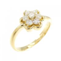 K18YG フラワー ダイヤモンド リング 0.30CT