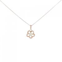 K10PG フラワー ダイヤモンド ネックレス