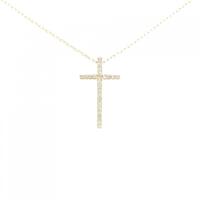 K18YG クロス ダイヤモンド ネックレス 0.20CT
