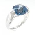 K18WG ブルートパーズ リング 5.28CT