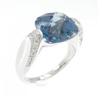 K18WG ブルートパーズ リング 5.28CT