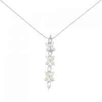 750WG/K18WG 2WAY フラワー ダイヤモンド ネックレス 1.00CT