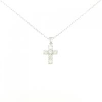 K18WG クロス ダイヤモンド ネックレス 0.50CT