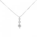K18WG スリーストーン ダイヤモンド ネックレス 0.50CT