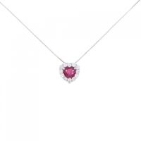 K18WG ハート ルビー ネックレス 1.06CT