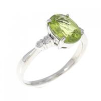 K18WG ペリドット リング 1.45CT
