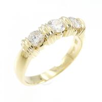 K18YG スリーストーン ダイヤモンド リング 0.57CT