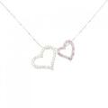 K18WG 2WAY ハート サファイヤ ネックレス 0.25CT 拡散処理未検査