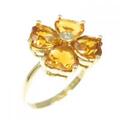 K18YG フラワー シトリン リング 2.52CT