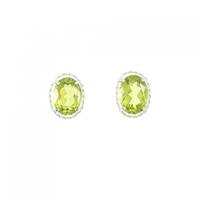 K18WG ペリドット ピアス 2.40CT