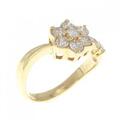 K18YG フラワー ダイヤモンド リング 0.50CT