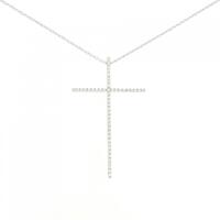 750WG クロス ダイヤモンド ネックレス
