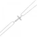 K14WG クロス ダイヤモンド ブレスレット 0.17CT