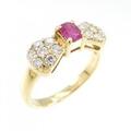 K18YG リボン ルビー リング 0.28CT