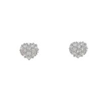 PT パヴェ ハート ダイヤモンド ピアス 0.2CT