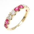 K18YG ハーフエタニティ ルビー リング 0.52CT