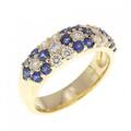 K18YG フラワー サファイヤ リング 0.50CT