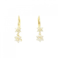 K18YG フラワー ダイヤモンド ピアス 0.50CT