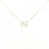 K18YG イニシャルN ダイヤモンド ネックレス 0.15CT