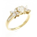 K18YG フラワー ダイヤモンド リング 0.33CT