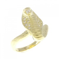 K18YG スネイク ダイヤモンド リング 0.10CT