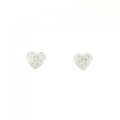 K18WG ハート ダイヤモンド ピアス 0.12CT