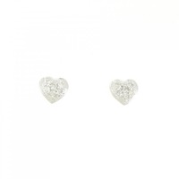 K18WG ハート ダイヤモンド ピアス 0.12CT