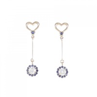 K18PG ハート サファイヤ ピアス 0.18CT