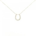 K18PG ホースシュー ダイヤモンド ネックレス 0.20CT