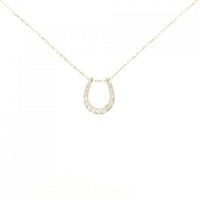 K18PG ホースシュー ダイヤモンド ネックレス 0.20CT