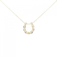 K18PG ホースシュー サファイヤ ネックレス 0.55CT 拡散処理未検査