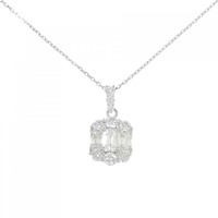 PT ダイヤモンド ネックレス 0.449CT K VVS2 エメラルドカット