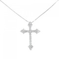 K14WG クロス ダイヤモンド ネックレス 1.00CT