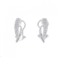 K18WG パヴェ ダイヤモンド ピアス 0.24CT