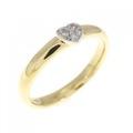 K18YG/PT ハート ダイヤモンド リング 0.03CT