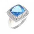 K18WG ブルートパーズ リング 3.86CT