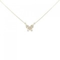 K18YG バタフライ ダイヤモンド ネックレス 0.1CT