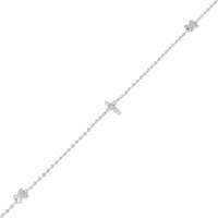 PT クロス ダイヤモンド ブレスレット 0.10CT