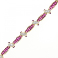 750YG/750WG ルビー ブレスレット 10.10CT