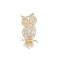 K18YG フクロウ ダイヤモンド ブローチ 0.28CT