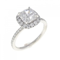 ハリーウィンストン マイクロパヴェ リング 1.01CT D VS2 クッションカット