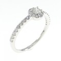 K18WG フラワー ダイヤモンド リング 0.31CT