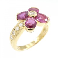 K18YG フラワー ルビー リング 1.59CT