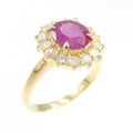 K18YG ルビー リング 1.67CT