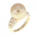K18YG 白蝶パール リング 10.9mm
