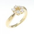 750YG フラワー ダイヤモンド リング 0.35CT