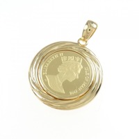 K18YG枠 コイン ペンダント
